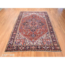 Load image into Gallery viewer, 8&#39;x11&#39;3&quot; Crimson Red, Antique Persian Heriz, Good Condition, Clean, Full Pile, Classic Geometric Medallion Design, 100% Wool, Hand Knotted, Oriental Rug FWR470622