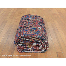 Load image into Gallery viewer, 8&#39;x11&#39;3&quot; Crimson Red, Antique Persian Heriz, Good Condition, Clean, Full Pile, Classic Geometric Medallion Design, 100% Wool, Hand Knotted, Oriental Rug FWR470622