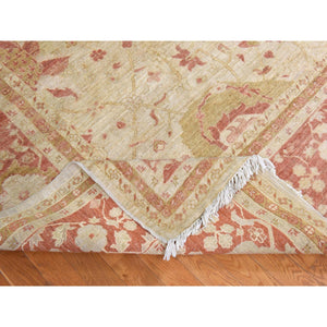 9'8"x16' Beige, Afghan Peshawar with All Over Mahal Design, Clean, Full Pile, Long and Narrow, 100% Wool, Hand Knotted, Oriental Rug FWR470628