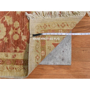 9'8"x16' Beige, Afghan Peshawar with All Over Mahal Design, Clean, Full Pile, Long and Narrow, 100% Wool, Hand Knotted, Oriental Rug FWR470628