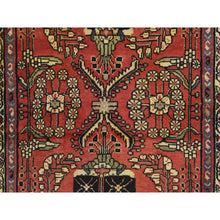 Load image into Gallery viewer, 3&#39;4&quot;x9&#39;10&quot; Chili Red, Semi Antique Persian Lilihan, Good Condition, Clean, Full Pile, 100% Wool, Hand Knotted, Wide Runner, Oriental Rug FWR470634