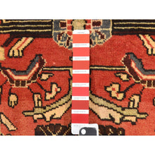 Load image into Gallery viewer, 3&#39;4&quot;x9&#39;10&quot; Chili Red, Semi Antique Persian Lilihan, Good Condition, Clean, Full Pile, 100% Wool, Hand Knotted, Wide Runner, Oriental Rug FWR470634