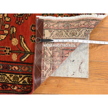 Load image into Gallery viewer, 3&#39;4&quot;x9&#39;10&quot; Chili Red, Semi Antique Persian Lilihan, Good Condition, Clean, Full Pile, 100% Wool, Hand Knotted, Wide Runner, Oriental Rug FWR470634