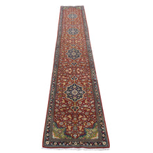 Load image into Gallery viewer, 2&#39;8&quot;x16&#39;6&quot; Scarlet Red, New Persian Qum, 250 KPSI, 100% Wool, Dense Weave, Hand Knotted, XL Runner, Oriental Rug FWR470640