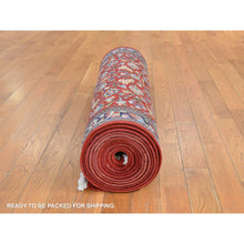 Load image into Gallery viewer, 2&#39;8&quot;x16&#39;6&quot; Scarlet Red, New Persian Qum, 250 KPSI, 100% Wool, Dense Weave, Hand Knotted, XL Runner, Oriental Rug FWR470640