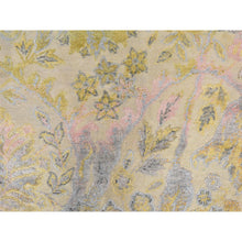 Load image into Gallery viewer, 2&#39;x2&#39; Custard Yellow, Natural Wool and Silk, Sample, Strike Off, Bidjar Garus Design, Hand Knotted, Mat, Square, Oriental Rug FWR470658