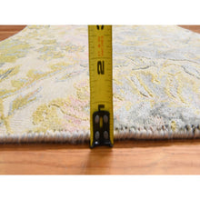 Load image into Gallery viewer, 2&#39;x2&#39; Custard Yellow, Natural Wool and Silk, Sample, Strike Off, Bidjar Garus Design, Hand Knotted, Mat, Square, Oriental Rug FWR470658