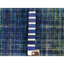 Load image into Gallery viewer, 1&#39;6&quot;x2&#39; Galaxy Blue, Pure Sari Silk, Sample, Strike Off, Hand Knotted, Mat, Oriental Rug FWR470664