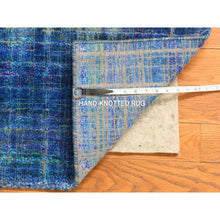 Load image into Gallery viewer, 1&#39;6&quot;x2&#39; Galaxy Blue, Pure Sari Silk, Sample, Strike Off, Hand Knotted, Mat, Oriental Rug FWR470664