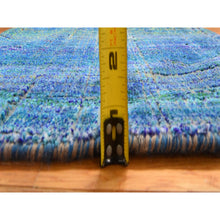 Load image into Gallery viewer, 1&#39;6&quot;x2&#39; Galaxy Blue, Pure Sari Silk, Sample, Strike Off, Hand Knotted, Mat, Oriental Rug FWR470664