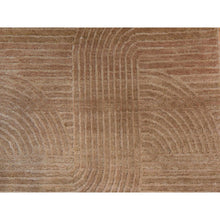Load image into Gallery viewer, 2&#39;x3&#39;2&quot; Tawny Brown, Silk And Carved Wool, Sample, Strike Off, Art Nouveau Style, Hand Knotted, Mat, Oriental Rug FWR470682