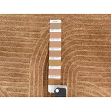 Load image into Gallery viewer, 2&#39;x3&#39;2&quot; Tawny Brown, Silk And Carved Wool, Sample, Strike Off, Art Nouveau Style, Hand Knotted, Mat, Oriental Rug FWR470682