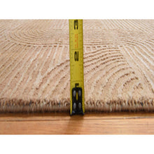 Load image into Gallery viewer, 2&#39;x3&#39;2&quot; Tawny Brown, Silk And Carved Wool, Sample, Strike Off, Art Nouveau Style, Hand Knotted, Mat, Oriental Rug FWR470682