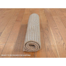 Load image into Gallery viewer, 2&#39;x3&#39;2&quot; Tawny Brown, Silk And Carved Wool, Sample, Strike Off, Art Nouveau Style, Hand Knotted, Mat, Oriental Rug FWR470682