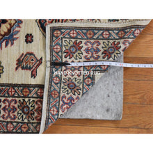 Load image into Gallery viewer, 2&#39;9&quot;x8&#39;3&quot; Swan White, Super Kazak, Geometric Design, 100% Shiny Wool, Hand Knotted, Runner, Oriental Rug FWR470694