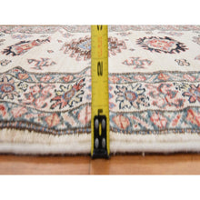 Load image into Gallery viewer, 2&#39;9&quot;x8&#39;3&quot; Swan White, Super Kazak, Geometric Design, 100% Shiny Wool, Hand Knotted, Runner, Oriental Rug FWR470694