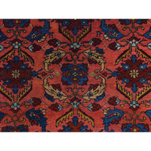 Load image into Gallery viewer, 5&#39;1&quot;x6&#39;6&quot; Dahlia Red, Antique Persian Lilihan, Repetitive Flower Rosette Design, Full Even Pile and Clean, 100% Wool, Hand Knotted, Oriental Rug FWR470700