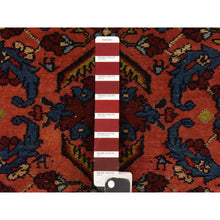 Load image into Gallery viewer, 5&#39;1&quot;x6&#39;6&quot; Dahlia Red, Antique Persian Lilihan, Repetitive Flower Rosette Design, Full Even Pile and Clean, 100% Wool, Hand Knotted, Oriental Rug FWR470700