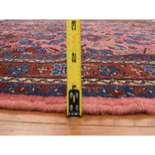 Load image into Gallery viewer, 5&#39;1&quot;x6&#39;6&quot; Dahlia Red, Antique Persian Lilihan, Repetitive Flower Rosette Design, Full Even Pile and Clean, 100% Wool, Hand Knotted, Oriental Rug FWR470700