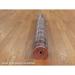 5'1"x6'6" Feather White, Vintage Look Kazak, High Grade Wool, Hand Knotted, Natural Dyes, Oriental Rug FWR448110