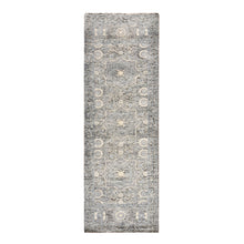 Load image into Gallery viewer, 2&#39;7&quot;x8&#39; Powder Blue, Silken Mamluk Design, Washed Out, Hand Knotted, Oriental, Wide Runner Rug FWR470718