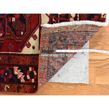 Load image into Gallery viewer, 3&#39;4&quot;x10&#39;9&quot; Savvy Red, Semi Antique Persian Heriz, Geometric Medallion Design, Clean, Full And Soft Even Pile, 100% Wool, Hand Knotted, Oriental, Wide Runner Rug FWR470730