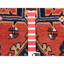 Load image into Gallery viewer, 3&#39;2&quot;x10&#39; Tomato Red, Semi Antique Persian Heriz, Geometric Medallion Design, Clean, Full and Soft Even Pile, 100% Wool, Hand Knotted, Oriental, Wide Runner Rug FWR470736
