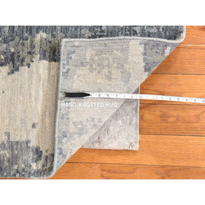 4'x6' Nevada Gray, Galaxy Design, 100% Wool, Hand Knotted Oriental Rug FWR470754