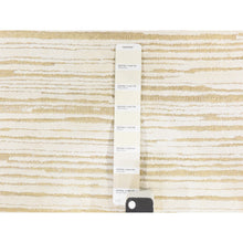 Load image into Gallery viewer, 2&#39;x12&#39; Winter White, 100% Wool, Oxidized And Textured, Hand Knotted, Narrow Runner, Oriental Rug FWR470760