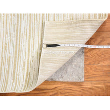 Load image into Gallery viewer, 2&#39;x12&#39; Winter White, 100% Wool, Oxidized And Textured, Hand Knotted, Narrow Runner, Oriental Rug FWR470760