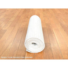 Load image into Gallery viewer, 2&#39;x12&#39; Winter White, 100% Wool, Oxidized And Textured, Hand Knotted, Narrow Runner, Oriental Rug FWR470760