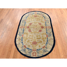 Load image into Gallery viewer, 4&#39;x6&#39;9&quot; Khaki Brown, Antique Chinese Peking, Full Pile, Clean, Excellent Condition, Oval Shape, 100% Wool, Hand Knotted Oriental Rug FWR470772