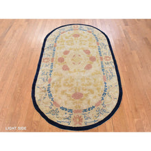 Load image into Gallery viewer, 4&#39;x6&#39;9&quot; Khaki Brown, Antique Chinese Peking, Full Pile, Clean, Excellent Condition, Oval Shape, 100% Wool, Hand Knotted Oriental Rug FWR470772