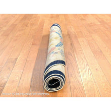 Load image into Gallery viewer, 4&#39;x7&#39;1&quot; Pastel Gray, Faded Design, Worn Soft Wool, Hand Knotted, Edges And Sides Professionally Secured, Clean Vintage Persian Kerman, Sheared Down, Oriental Rug FWR537276