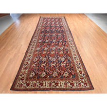 Load image into Gallery viewer, 7&#39;2&quot;x19&#39;3&quot; Midnight Blue, Antique Persian Bakhtiari with Repetitive Botanical Design, Gallery Size, Hand Knotted, 100% Wool, XL, Oriental Rug FWR470802