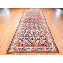 Load image into Gallery viewer, 7&#39;2&quot;x19&#39;3&quot; Midnight Blue, Antique Persian Bakhtiari with Repetitive Botanical Design, Gallery Size, Hand Knotted, 100% Wool, XL, Oriental Rug FWR470802