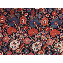 Load image into Gallery viewer, 7&#39;2&quot;x19&#39;3&quot; Midnight Blue, Antique Persian Bakhtiari with Repetitive Botanical Design, Gallery Size, Hand Knotted, 100% Wool, XL, Oriental Rug FWR470802