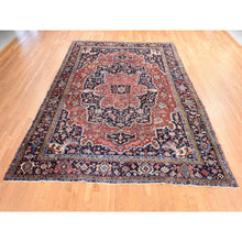 Load image into Gallery viewer, 8&#39;10&quot;x12&#39;2&quot; Samba Red, Antique Persian Heriz, Clean, Even Wear, Large Medallion Design, 100% Wool, Hand Knotted, Oriental Rug FWR470808