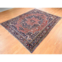 Load image into Gallery viewer, 8&#39;10&quot;x12&#39;2&quot; Samba Red, Antique Persian Heriz, Clean, Even Wear, Large Medallion Design, 100% Wool, Hand Knotted, Oriental Rug FWR470808