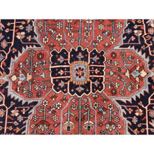 Load image into Gallery viewer, 8&#39;10&quot;x12&#39;2&quot; Samba Red, Antique Persian Heriz, Clean, Even Wear, Large Medallion Design, 100% Wool, Hand Knotted, Oriental Rug FWR470808