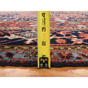 8'10"x12'2" Samba Red, Antique Persian Heriz, Clean, Even Wear, Large Medallion Design, 100% Wool, Hand Knotted, Oriental Rug FWR470808