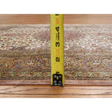Load image into Gallery viewer, 2&#39;7&quot;x3&#39;10&quot; Alabaster White, Persian Qum, 400 KPSI, Super Fine 100% Silk, Hand Knotted, Mat, Small, Oriental Rug FWR470814