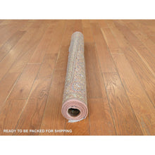 Load image into Gallery viewer, 2&#39;7&quot;x3&#39;10&quot; Alabaster White, Persian Qum, 400 KPSI, Super Fine 100% Silk, Hand Knotted, Mat, Small, Oriental Rug FWR470814