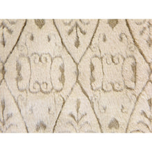 Load image into Gallery viewer, 2&#39;x3&#39;2&quot; Beige, High and Low Textured Design, Natural Undyed Wool, Hand Knotted, Mat, Sample, Oriental Rug FWR470832