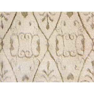 2'x3'2" Beige, High and Low Textured Design, Natural Undyed Wool, Hand Knotted, Mat, Sample, Oriental Rug FWR470832