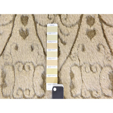 Load image into Gallery viewer, 2&#39;x3&#39;2&quot; Beige, High and Low Textured Design, Natural Undyed Wool, Hand Knotted, Mat, Sample, Oriental Rug FWR470832