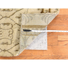 Load image into Gallery viewer, 2&#39;x3&#39;2&quot; Beige, High and Low Textured Design, Natural Undyed Wool, Hand Knotted, Mat, Sample, Oriental Rug FWR470832