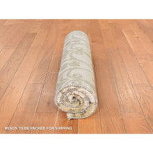 Load image into Gallery viewer, 2&#39;x3&#39;2&quot; Beige, High and Low Textured Design, Natural Undyed Wool, Hand Knotted, Mat, Sample, Oriental Rug FWR470838