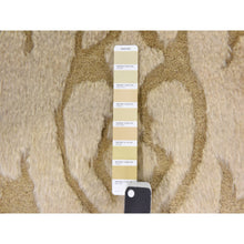 Load image into Gallery viewer, 2&#39;x3&#39;2&quot; Beige, High and Low Textured Design, Natural Undyed Wool, Hand Knotted, Mat, Sample, Oriental Rug FWR470838