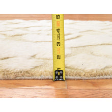 Load image into Gallery viewer, 2&#39;x3&#39;2&quot; Beige, High and Low Textured Design, Natural Undyed Wool, Hand Knotted, Mat, Sample, Oriental Rug FWR470838